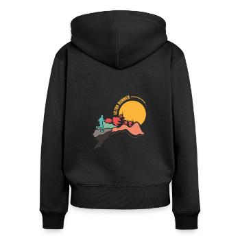 Ultra Marathon Trail Running Ultra Runner - Sweat à capuche zippé Premium bio Femme - noir - Dos - Julia (174cm)
