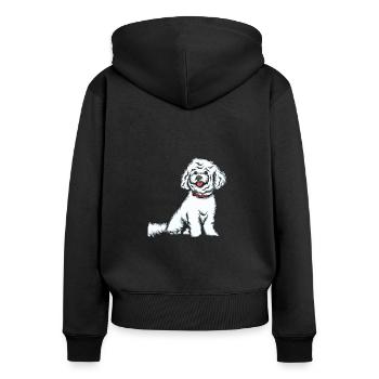 Bichon Frise - Sweat à capuche zippé Premium bio Femme - noir - Dos - Julia (174cm)