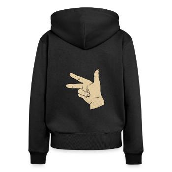 Cadeau de physicien physicien de la règle des trois doigts - Sweat à capuche zippé Premium bio Femme - noir - Dos - Julia (174cm)