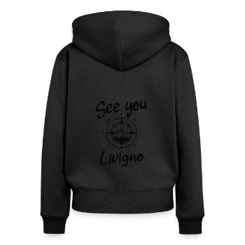Livigno Snowboard Randonnée et ski - Sweat à capuche zippé Premium bio Femme - noir - Dos - Julia (174cm)