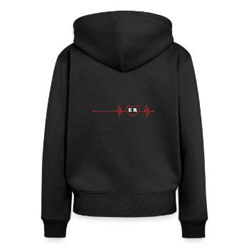 Rettungssanitäter Geschenk - Frauen Premium Bio Zip Hoodie - Schwarz - Hinten - Julia (174cm)