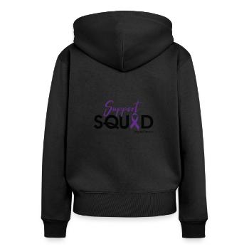 Unterstützen Sie Den Trupp - # Zystische Fibrose - Frauen Premium Bio Zip Hoodie - Schwarz - Hinten - Julia (174cm)