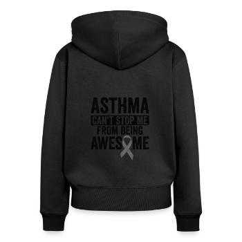 L’asthme génial ne peut pas s’arrêter - Conscience - Sweat à capuche zippé Premium bio Femme - noir - Dos - Julia (174cm)
