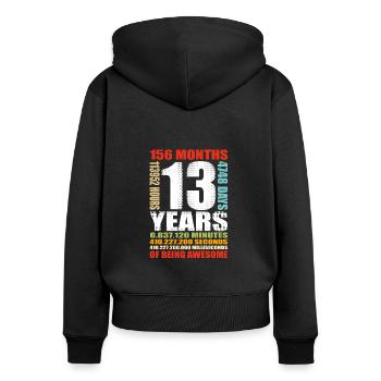13. Geburtstag 13 Jahre Alte Jungen Mädchen Shirt - Frauen Premium Bio Zip Hoodie - Schwarz - Hinten - Julia (174cm)