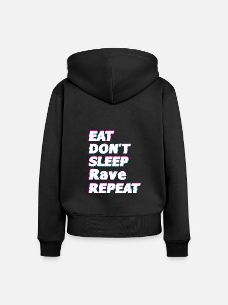 Raver Geschenkidee - Frauen Premium Bio Zip Hoodie - Schwarz