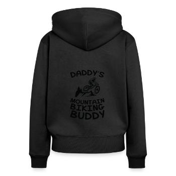 Daddy’s Mountainbike Buddy - Motard - Sweat à capuche zippé Premium bio Femme - noir - Dos - Julia (174cm)