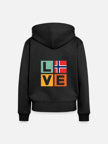 Norwegen Liebe - Frauen Premium Bio Zip Hoodie - Schwarz