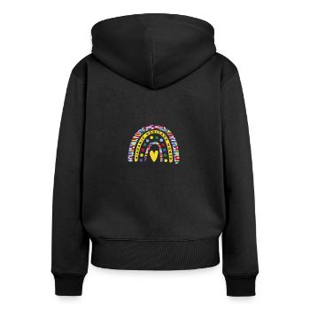 Latino Flagge Regenbogen hispanischen Kulturerbes - Frauen Premium Bio Zip Hoodie - Schwarz - Hinten - Julia (174cm)