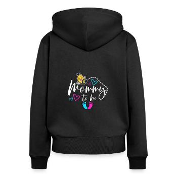 Mommy To Be Bee Maternity Baby Shower - Frauen Premium Bio Zip Hoodie - Schwarz - Hinten - Julia (174cm)