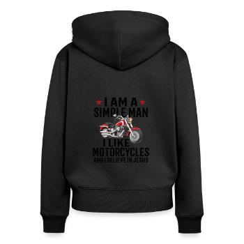 Motorcycling Motorbike Racing Biking Motocross Rac - Frauen Premium Bio Zip Hoodie - Schwarz - Hinten - Julia (174cm)