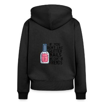 Nail Tech Nail Technician Manicurist Nails Artist - Frauen Premium Bio Zip Hoodie - Schwarz - Hinten - Julia (174cm)