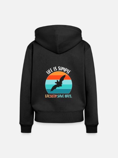 Fledermaus Fledermäuse - Frauen Premium Bio Zip Hoodie - Schwarz