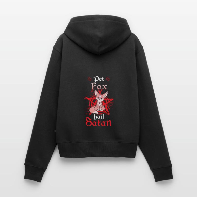 Pet Fox Hail Satan Sweat à capuche zippé Premium bio Femme