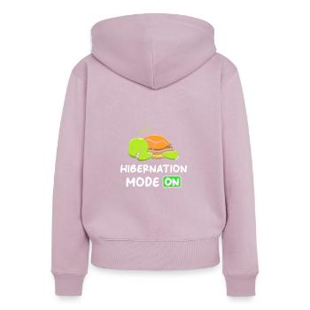 Mode hibernation An avec Turtle - Sweat à capuche zippé Premium bio Femme - rose poudré - Dos - Julia (174cm)