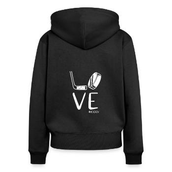 Love Hockey - Eishockey Spieler - Frauen Premium Bio Zip Hoodie - Schwarz - Hinten - Julia (174cm)