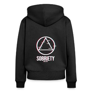 Alcoholics AA Anonymous Sobriety Akhololiker 2022 - Women's Premium Organic Zip Hoodie - black - Back - Julia (174cm)