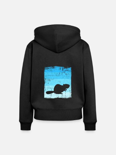 Biber - Frauen Premium Bio Zip Hoodie - Schwarz