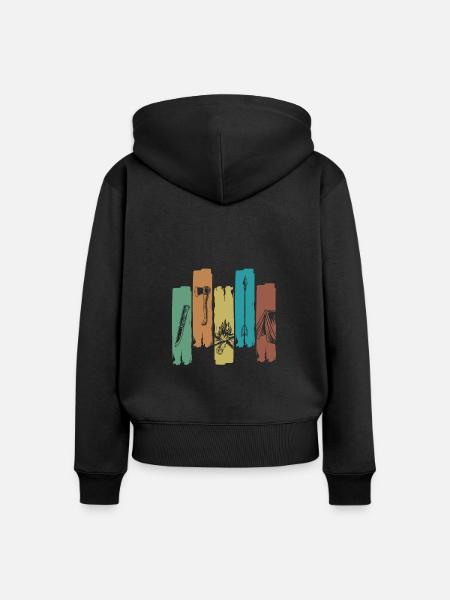 Bushcraft Gegenstände - Frauen Premium Bio Zip Hoodie - Schwarz