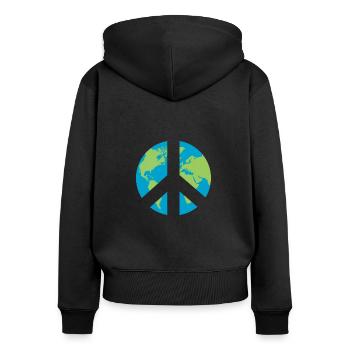 World Peace Symbol - Women's Premium Organic Zip Hoodie - black - Back - Julia (174cm)