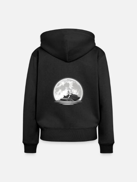 Jetski - Frauen Premium Bio Zip Hoodie - Schwarz