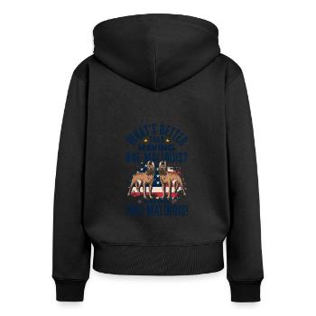 Belgischer Schäferhund Malinois - Frauen Premium Bio Zip Hoodie - Schwarz - Hinten - Julia (174cm)