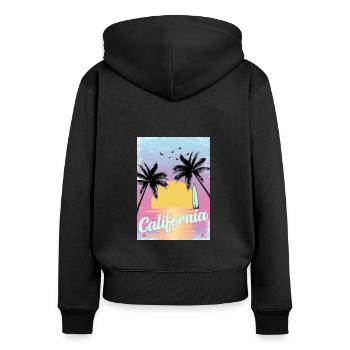 California - Women's Premium Organic Zip Hoodie - black - Back - Julia (174cm)