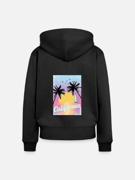 California - Frauen Premium Bio Zip Hoodie - Schwarz
