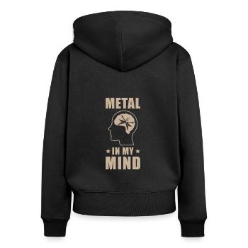 Metal Musik in my Mind - Sweat à capuche zippé Premium bio Femme - noir - Dos - Julia (174cm)