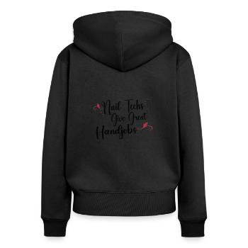 Nail Tech Nail Technician Manicurist Nails Artist - Frauen Premium Bio Zip Hoodie - Schwarz - Hinten - Julia (174cm)