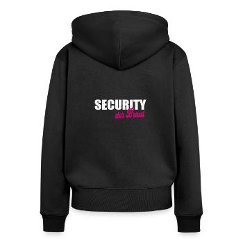 Security Der Braut Junggesellinnenabschied - Frauen Premium Bio Zip Hoodie - Schwarz - Hinten - Julia (174cm)