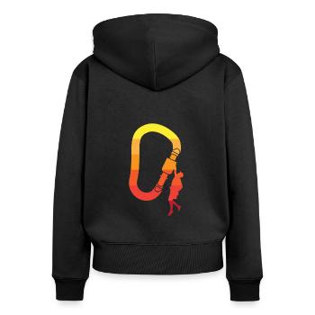 Klettern - Frauen Premium Bio Zip Hoodie - Schwarz - Hinten - Julia (174cm)