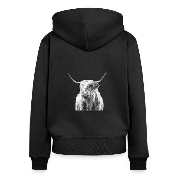 Schottland - Frauen Premium Bio Zip Hoodie - Schwarz - Hinten - Julia (174cm)