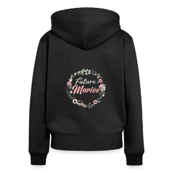 Future Mariée EVJF Enterrement Vie de Jeune Fille - Sweat à capuche zippé Premium bio Femme - noir - Dos - Julia (174cm)