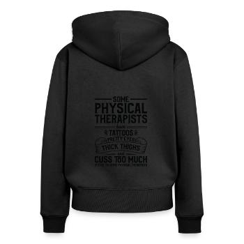 Tätowierungen - Physiotherapeut - Frauen Premium Bio Zip Hoodie - Schwarz - Hinten - Julia (174cm)