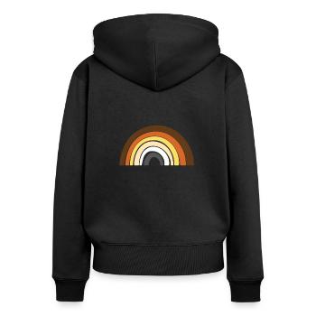 Flag - LGBTQIA Rainbow Bear - Women's Premium Organic Zip Hoodie - black - Back - Julia (174cm)