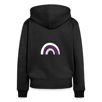 Flagge - LGBTQIA Rainbow Demisexual - Frauen Premium Bio Zip Hoodie - Schwarz - Hinten - Julia (174cm)