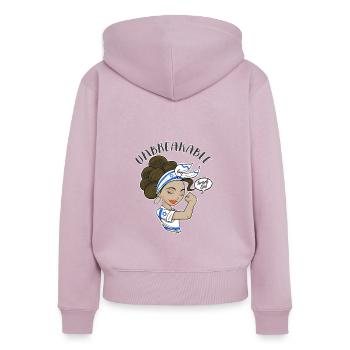 Fille israélienne incassable I Héritage israélien I - Sweat à capuche zippé Premium bio Femme - rose poudré - Dos - Julia (174cm)