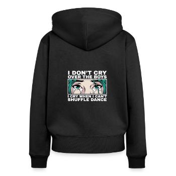 Je pleure quand je ne peux pas mélanger la fille - Sweat à capuche zippé Premium bio Femme - noir - Dos - Julia (174cm)