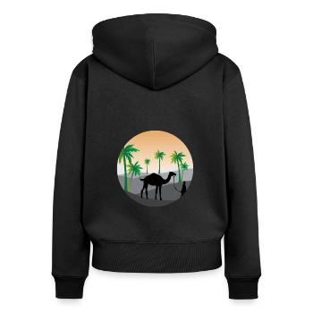 Palm trees - Women's Premium Organic Zip Hoodie - black - Back - Julia (174cm)