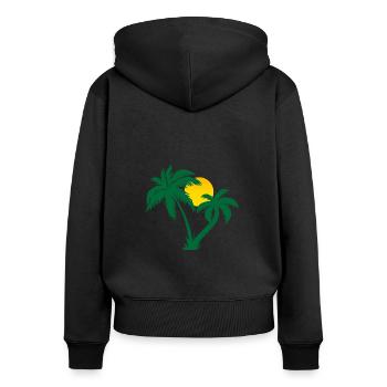 Palmiers - Sweat à capuche zippé Premium bio Femme - noir - Dos - Julia (174cm)