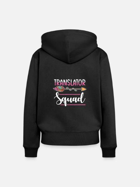 Übersetzerin Gruppe - Frauen Premium Bio Zip Hoodie - Schwarz