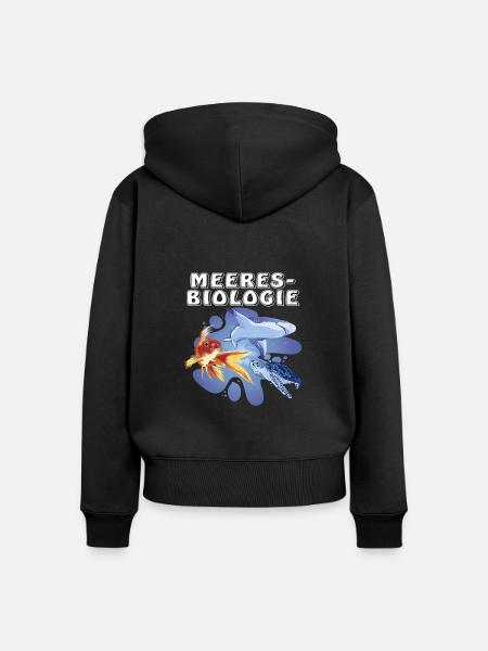 MEERESBIOLOGIE - Frauen Premium Bio Zip Hoodie - Schwarz