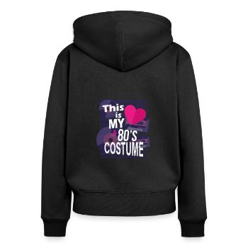 This is my 80s heart-lacquer costume cassette - Women's Premium Organic Zip Hoodie - black - Back - Julia (174cm)