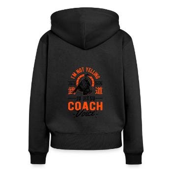 Ich Schreie Nicht - Jiu Jitsu Coach - Frauen Premium Bio Zip Hoodie - Schwarz - Hinten - Julia (174cm)