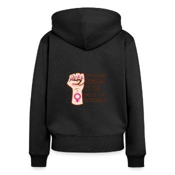 Féminisme Empowerment Pro-choix Pro Avortement - Sweat à capuche zippé Premium bio Femme - noir - Dos - Julia (174cm)