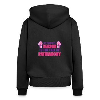 Féminisme Empowerment Pro-choix Pro Avortement - Sweat à capuche zippé Premium bio Femme - noir - Dos - Julia (174cm)