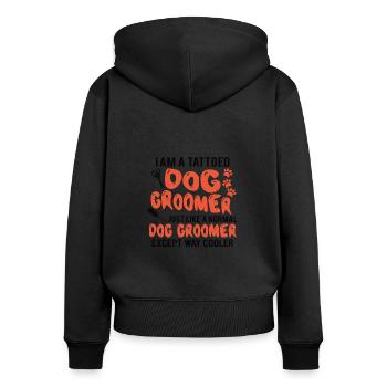 Dog Care Puppies Dog Groomer Dog Sitter - Sweat à capuche zippé Premium bio Femme - noir - Dos - Julia (174cm)