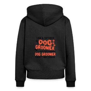 Dog Care Puppies Dog Groomer Dog Sitter - Sweat à capuche zippé Premium bio Femme - noir - Dos - Julia (174cm)