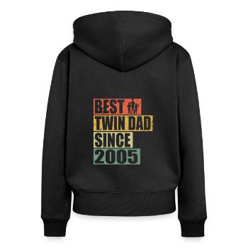 Twins Father Twin Father since 2005 - Women's Premium Organic Zip Hoodie - black - Back - Julia (174cm)