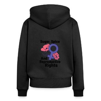 Féminisme Pouvoir des femmes Pro-choix Pro Avortement - Sweat à capuche zippé Premium bio Femme - noir - Dos - Julia (174cm)